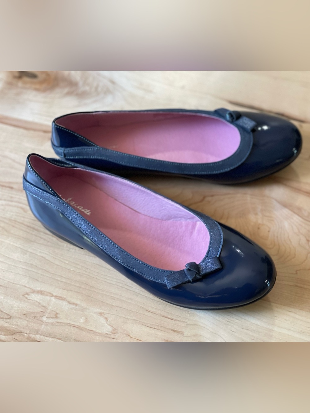 Jacadi Paris Navy Patent Leather Ballet Flats – Size 34 US 2-2.5